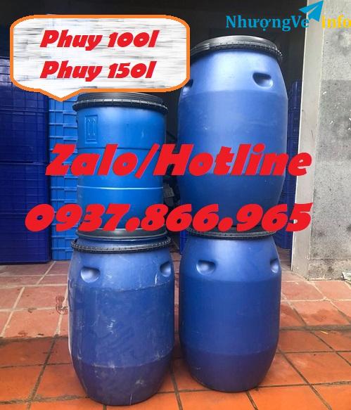Ảnh Phuy nhựa cũ, phuy nhựa 220l, phuy cũ 50l, phu nhựa nắp kín, phuy mới, tổng kho bán phuy nhựa