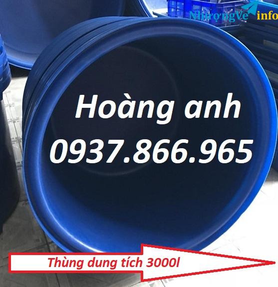 Ảnh Mua thùng dung tích lớn ở đâu, thùng công nghiệp màu xanh, thùng hình chữ nhật 200l, thùng tròn 1000l