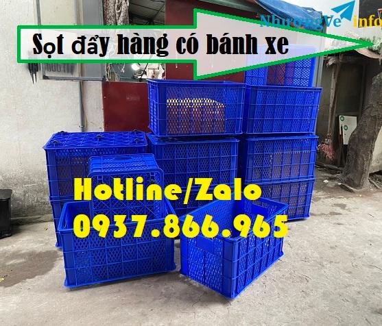 Ảnh Sọt đựng hàng có bánh xe thông dụng, sọt 5 bánh xe, sọt nhựa sau xe máy