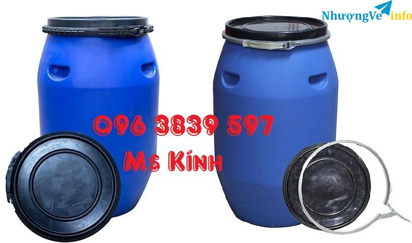 Ảnh Thùng phuy nhựa 120 lít, thùng phi đựng nước, hóa chất - 096 3839 597 Ms Kính