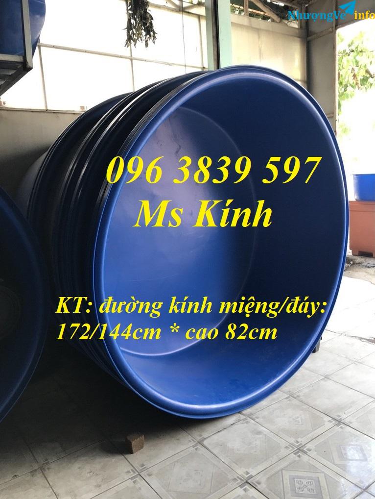 Ảnh Thùng nhựa tròn 1500 lít nuôi cá, bồn nhựa làm bể bơi - 096 3839 597 Ms Kính