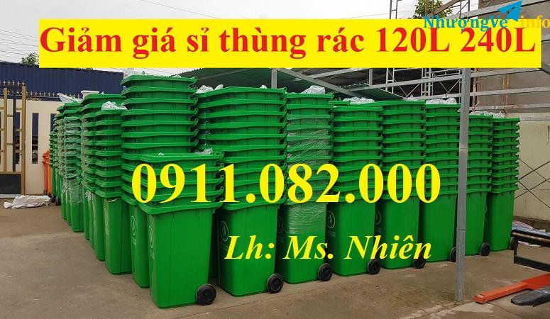 Ảnh Thùng rác các loại thông thường- Thùng rác 120L 240L 660L giá rẻ- lh 0911082000