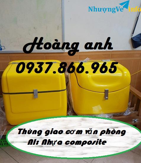 Ảnh Thùng giao hàng bằng xe máy, thùng giao cơm, thùng giao đồ ăn nhanh, thùng chở hàng bằng nhựa composite