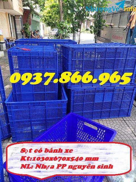 Ảnh sọt kéo hàng có bánh xe đc ưa chuộng, sọt đẩy hàng trong nhà xưởng, sọt rỗng 5 bánh xe, sọt có bánh xe dưới đáy