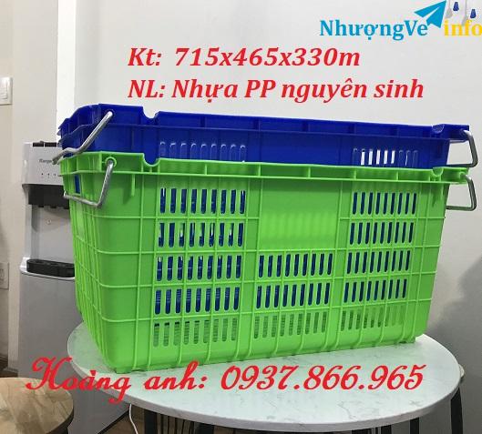 Ảnh Sóng nhựa rỗng, sọt có quai sắt 2 đầu, mua sọt quai sắt ở đâu, sóng nhựa hở, sọt nhựa HS011