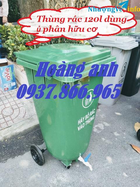 Ảnh Mua thùng rác ủ phân ở đâu, thùng rác 120l có van xả, thùng rác, bán thùng rác ủ phân hữu cơ tại nhà