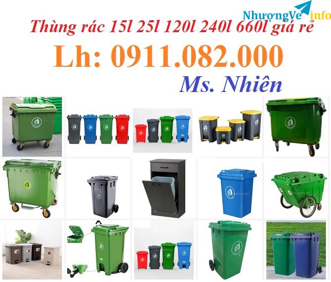 Ảnh Sỉ lẻ thùng rác 120l 240l 660l giá rẻ nhất miền tây- thùng rác đạp chân- lh 0911082000