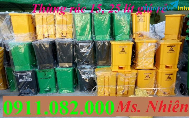 Ảnh Thùng rác giá rẻ- sản xuất theo công nghệ châu âu, thùng rác 120l 240l, 660l giá sỉ- lh 0911082000