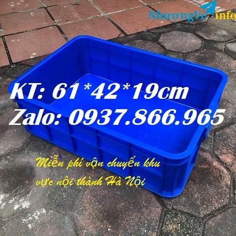 Ảnh Thùng đặc dùng trong xưởng sản xuất có nắp, sóng nhựa bít, hộp nhựa KT: 61*42*19cm