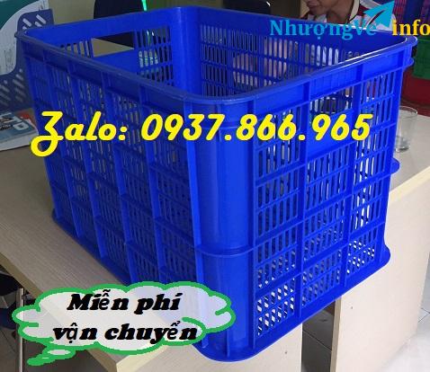 Ảnh Sóng nhựa rỗng sale tháng 10, sóng nhựa hở cao 39, sọt nhựa có tay cầm, sọt nhựa
