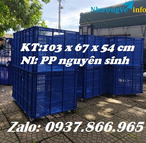 Ảnh Sọt kéo hàng, sọt dài hơn 1m, sọt đẩy hàng, sọt công nghiệp, sọt có bánh xe dưới đáy
