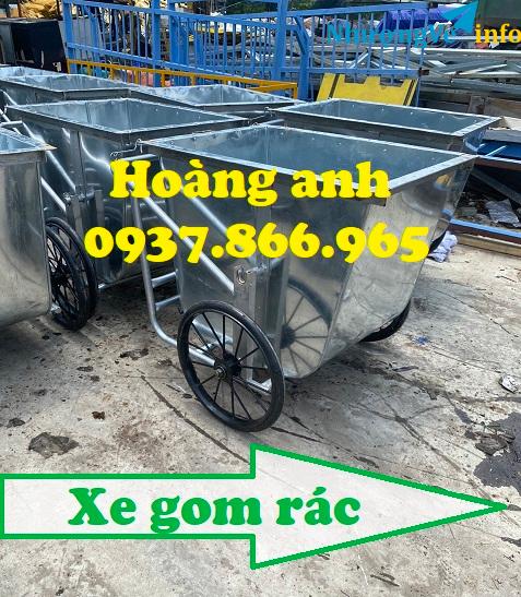 Ảnh Xe thu gom rác thải, xe kéo rác, xe thu gom rác thải tại nguồn, đơn cị cung cấp xe gom rác