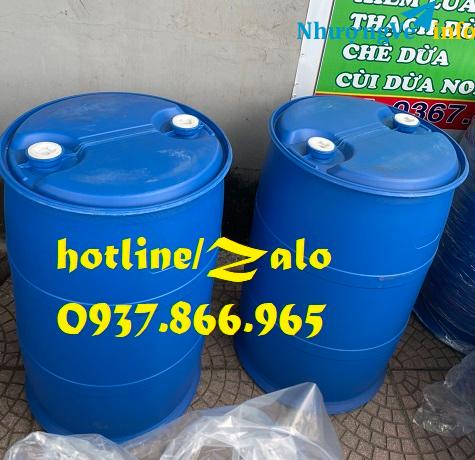Ảnh Thung phuy nhựa cũ, thùng phuy nắp kín, phuy nhựa, phuy đựng dầu, phuy đựng thực phẩm
