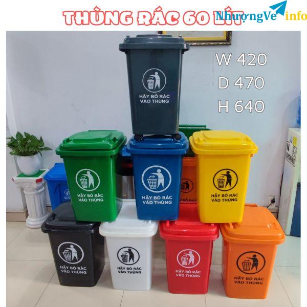 Ảnh Thùng rác 60 lít nắp kín
