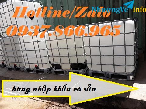 Ảnh tank nhựa 1000l, bồn nhựa, thùng nhựa có khung thép bao quanh, bồn IBC 1000l, tank mới, tank cũ 80-95%
