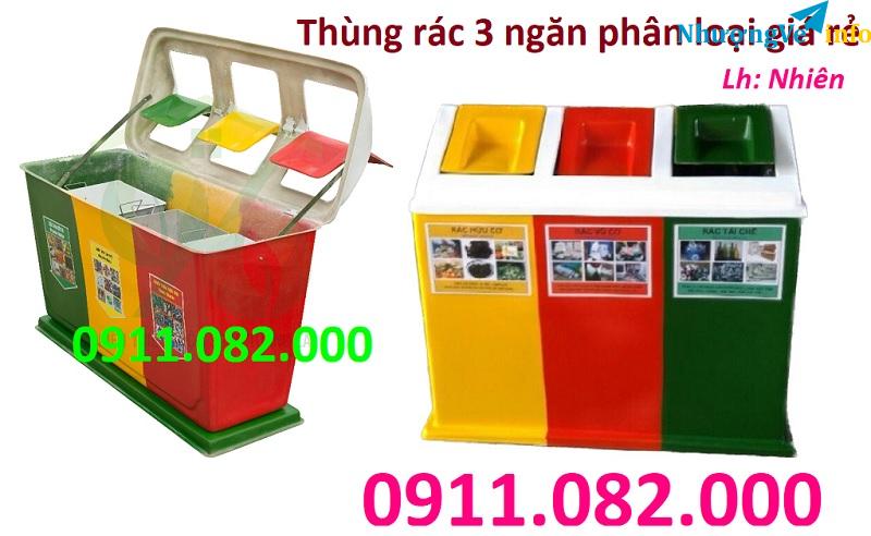 Ảnh Thùng rác phân loại giá rẻ- sỉ lẻ thùng rác 120l, 240, thùng rác ngoài trời- lh 0911.082.000