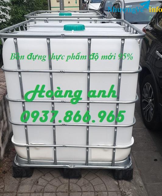 Ảnh Đại lí cung cấp bồn 1000l toàn miền bắc, bồn IBC 1000l, bồn có khung thép bao quang có vòi dưới đáy