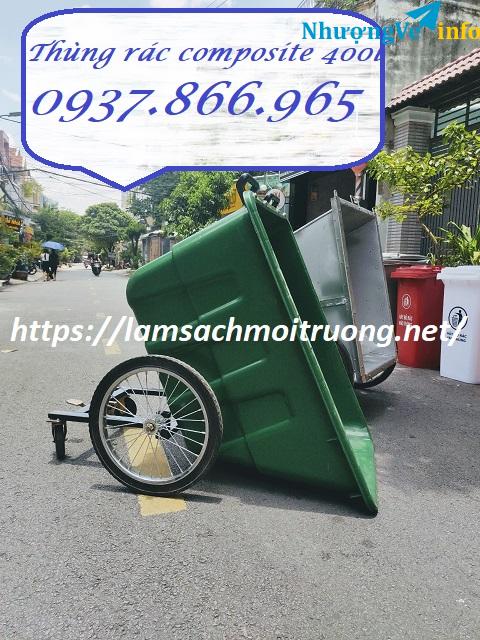 Ảnh Phân phối thùng rác các loại, xẻ đẩy rác, thùng rác nhựa, thùng thu gom rác quanh công viên