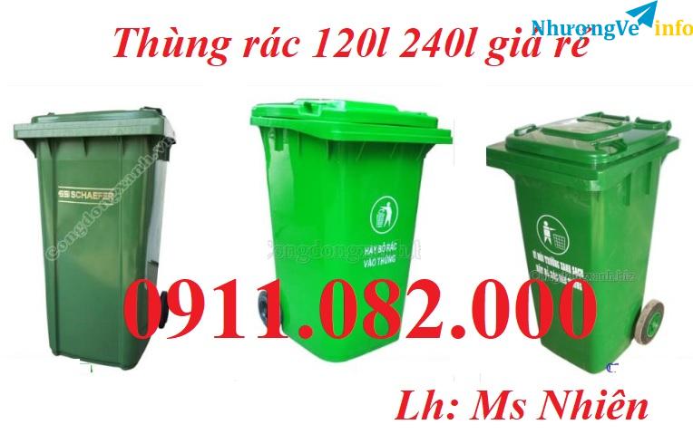 Ảnh Tư vấn báo giá thùng rác giá rẻ tại vĩnh long- thùng rác 120L 240L 660L giá sỉ- lh 0911082000