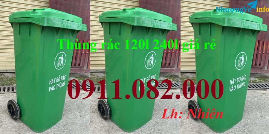 Ảnh Giảm giá 30% thùng rác công cộng, thùng rác 120l 240l 660l giá rẻ miền tây- lh 0911082000