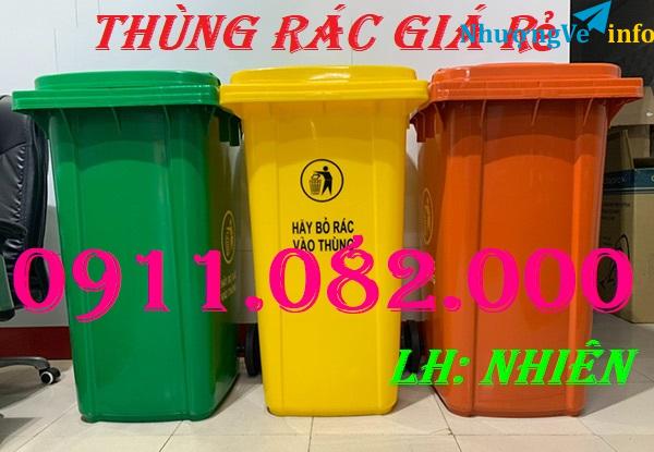 Ảnh Bán thùng rác nhựa mẫu mã đẹp, chất lượng giá rẻ- thùng rác 120 lít, 240 lít, 660 lít- lh 0911082000