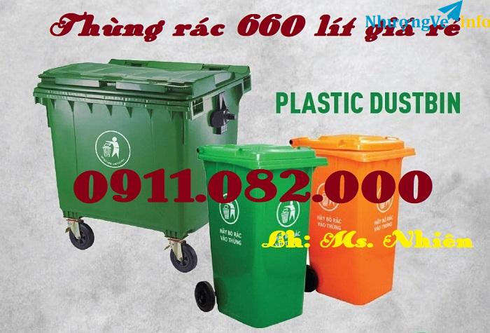 Ảnh Cung cấp thùng rác giá rẻ, mẫu mã đẹp, bền bỉ- thùng rác 120 lít, 240 lít, 660 lít- lh 0911.082.000