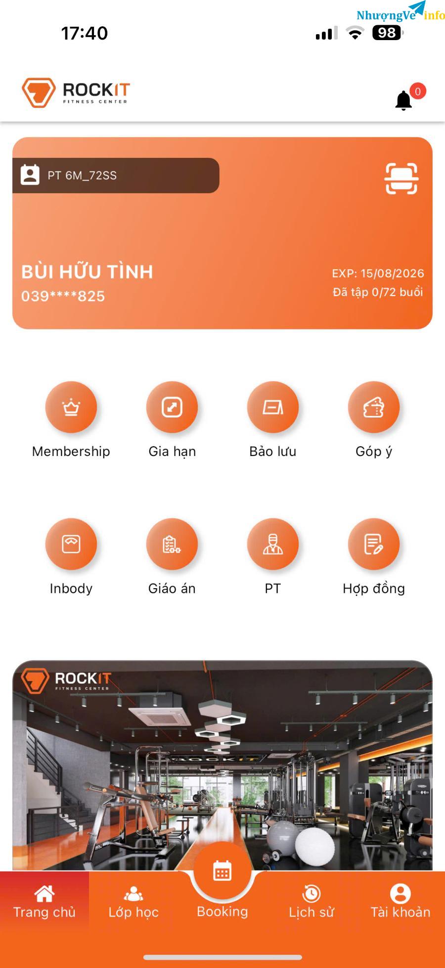 Ảnh Vé Tập Gym