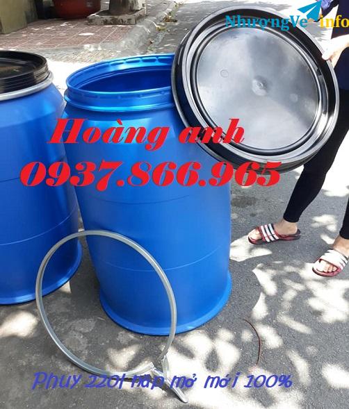 Ảnh ThuÌng phuy nhưÌ£a cuÌ đôÌ£ mơÌi 90% trơÌ lên, giaÌ phuy nhưÌ£a taÌ£i miêÌn băÌc, phuy nhưÌ£a công nghiêÌ£p