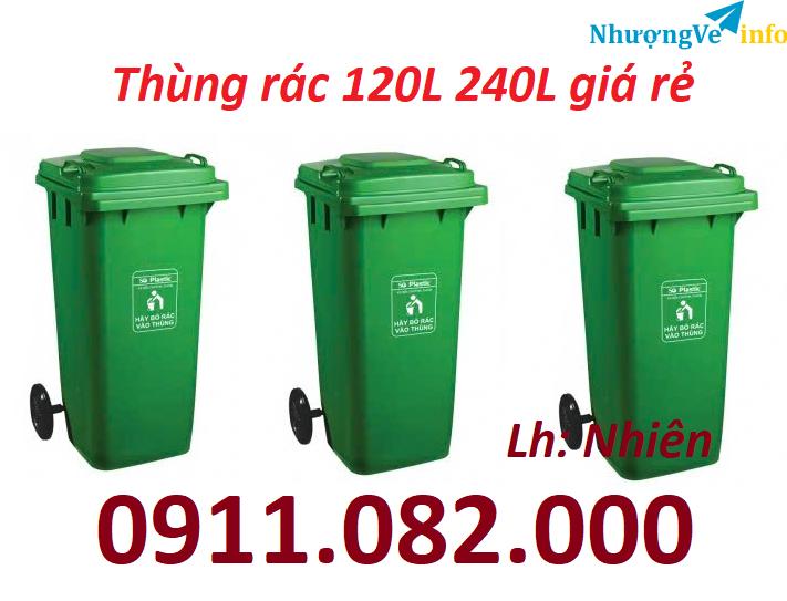 Ảnh Chọn thùng rác 120l 240l giá rẻ nhất vĩnh long- lh 0911082000