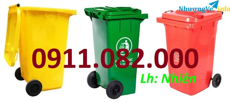 Ảnh Chuyên cung cấp thùng rác nhựa phổ biến nhất hiện nay- thùng rác 120l 240l 660l giá rẻ- lh 0911082000