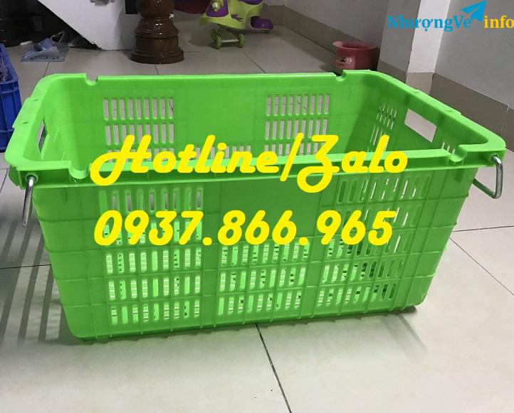 Ảnh Sóng nhựa đựng trái cây có quai, sọt dùng trong cont lạnh, sọt quai sắt
