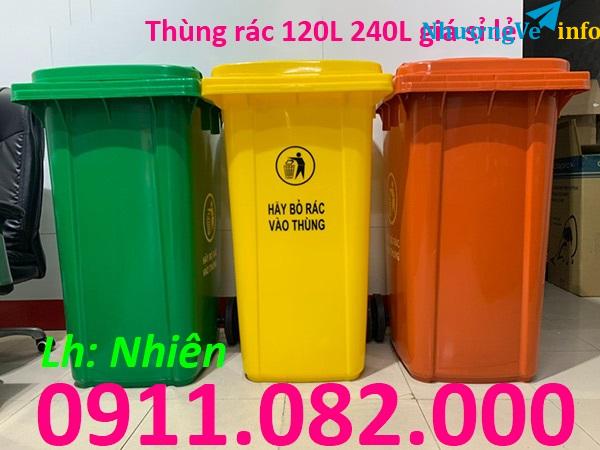 Ảnh Địa chỉ phân phối thùng rác nhựa giá rẻ, thùng rác 120L 240L 660L chất lượng- lh 0911082000