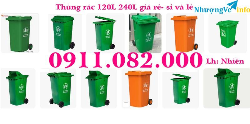 Ảnh Giải pháp bảo vệ môi trường- sử dụng thùng rác 120 lít, 240 lít giá rẻ- lh 0911.082.000