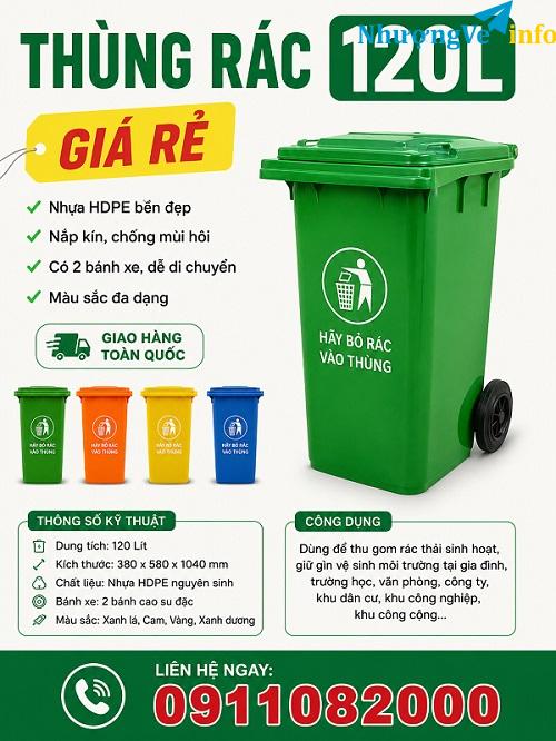 Ảnh Sỉ lẻ thùng rác 120l 240l giá rẻ, miễn phí giao hàng toàn quốc- lh 0911082000