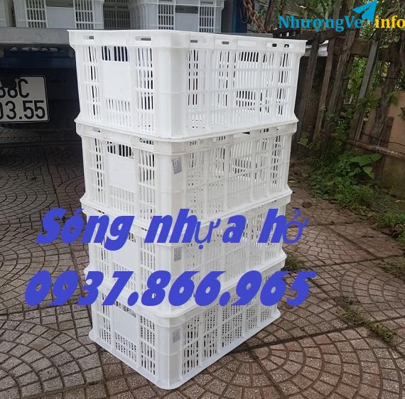 Ảnh Sọt chế biến thực phẩm trong kho lạnh, sọt nhựa rỗng- sóng hở